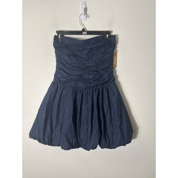 NWT Kourt Black Strapless Ruched Mini Dress Sz 4 - Picture 1 of 2